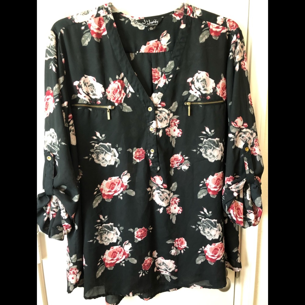 Black and floral very breathable dress shirt